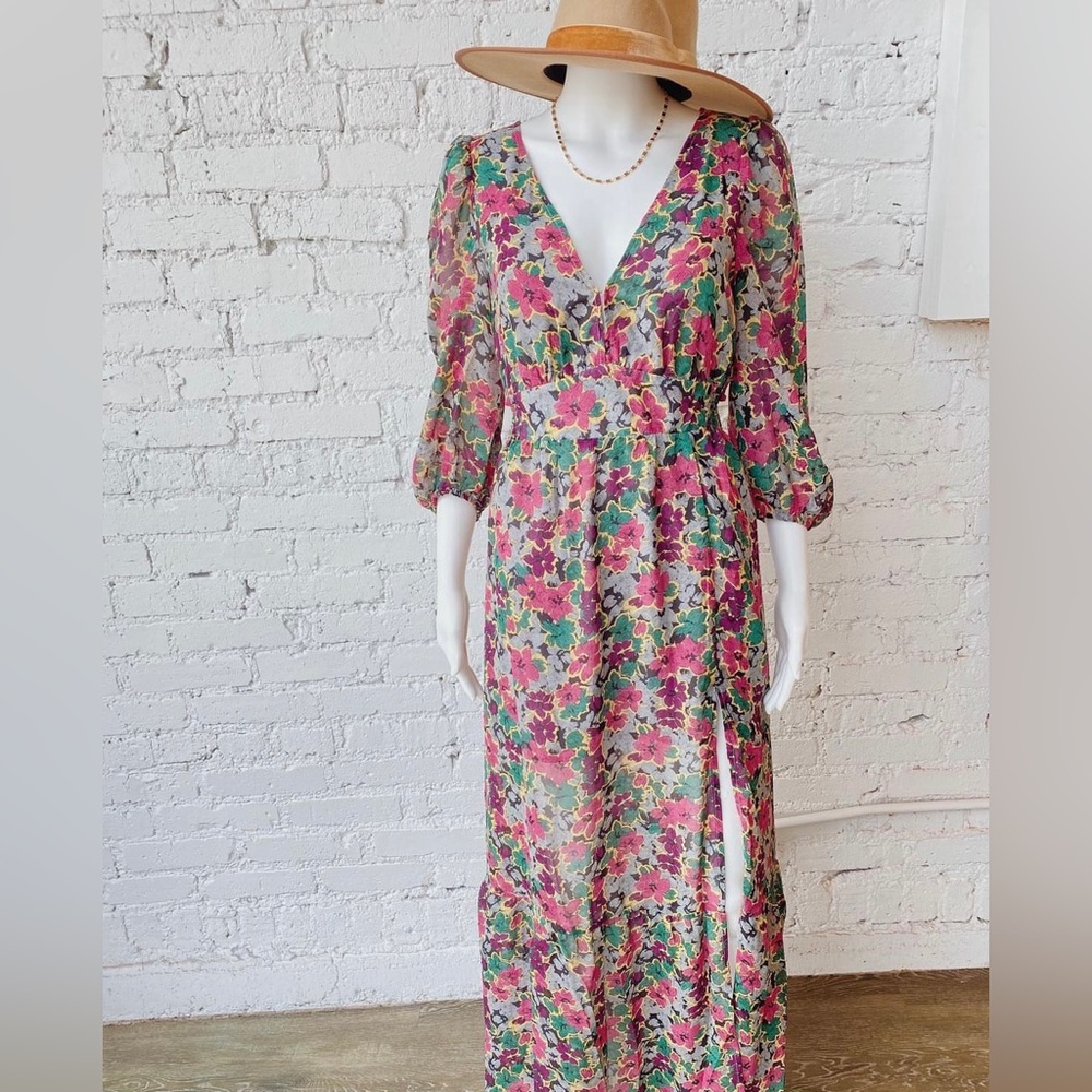 Buddy love size large midi/maxi dress. Slit on one side. Open back.